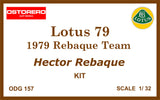 Lotus 79 Carta Blanca - Kit Pre-Painted - OUT OF PRODUCTION